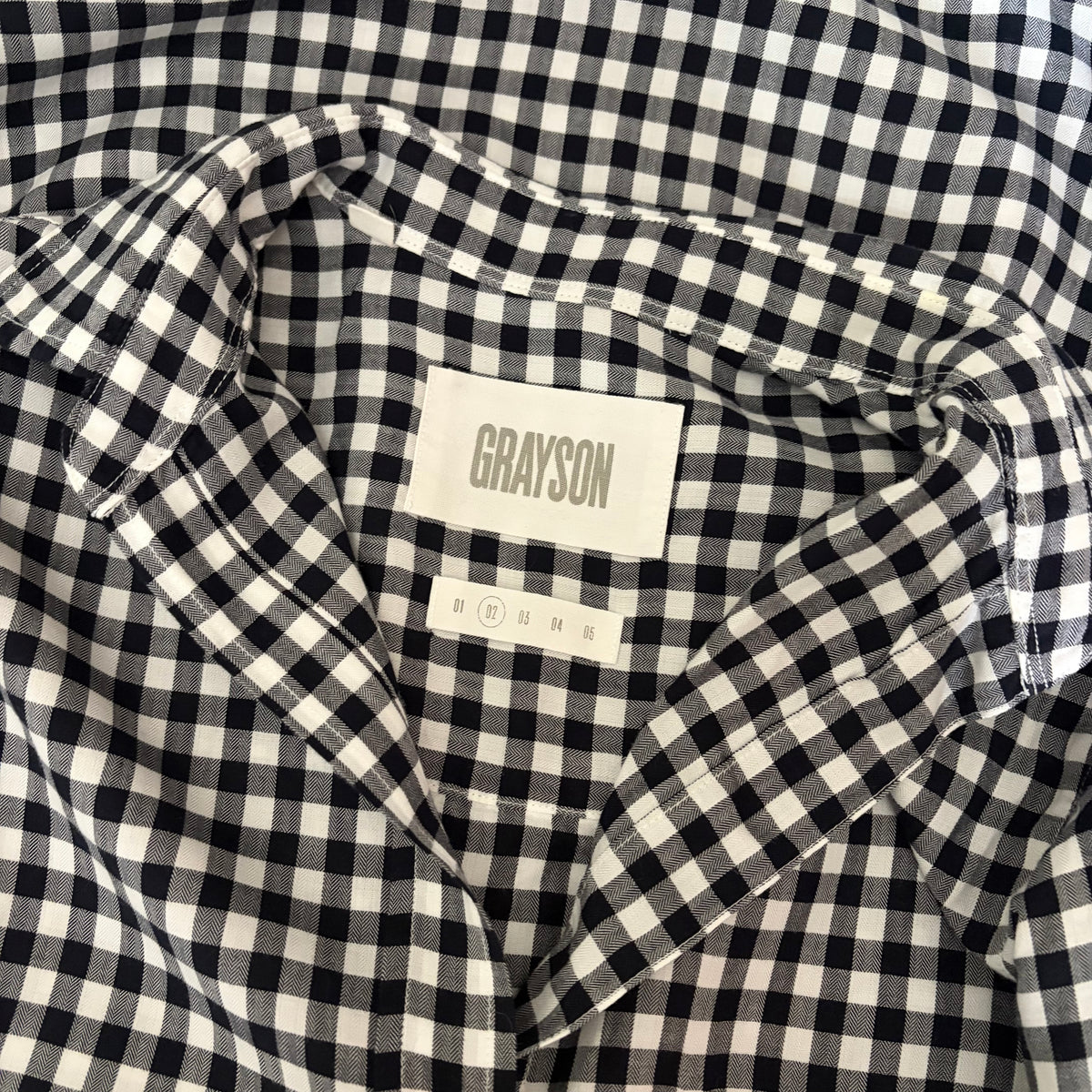 GRAYSON The Hero Black White Gingham Button Front Shirt Blouse Size 02 Small
