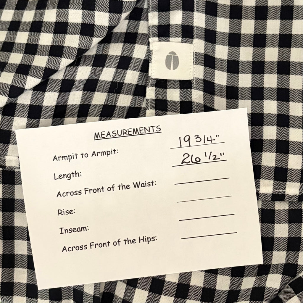 GRAYSON The Hero Black White Gingham Button Front Shirt Blouse Size 02 Small