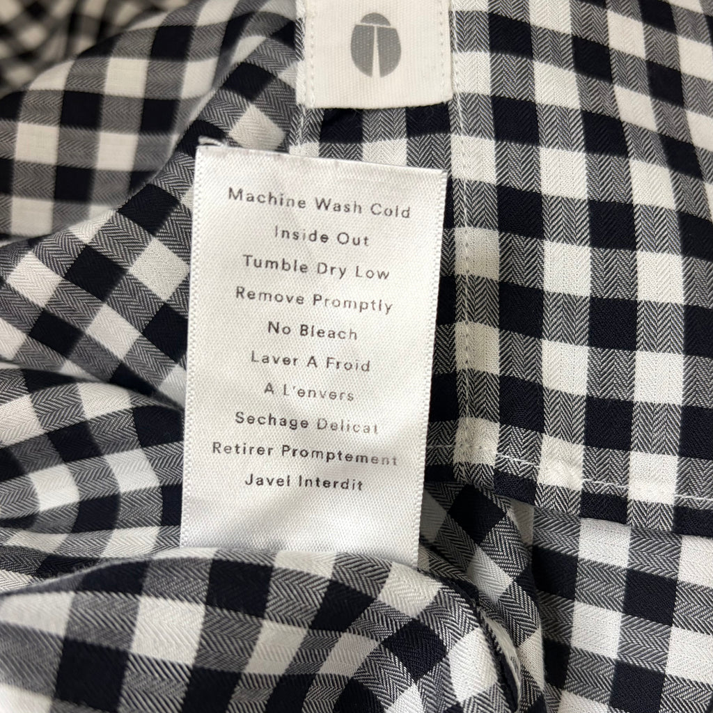 GRAYSON The Hero Black White Gingham Button Front Shirt Blouse Size 02 Small