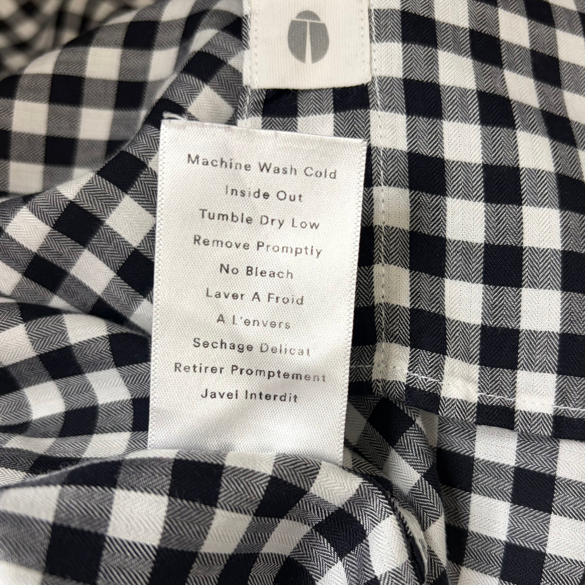 GRAYSON The Hero Black White Gingham Button Front Shirt Blouse Size 02 Small
