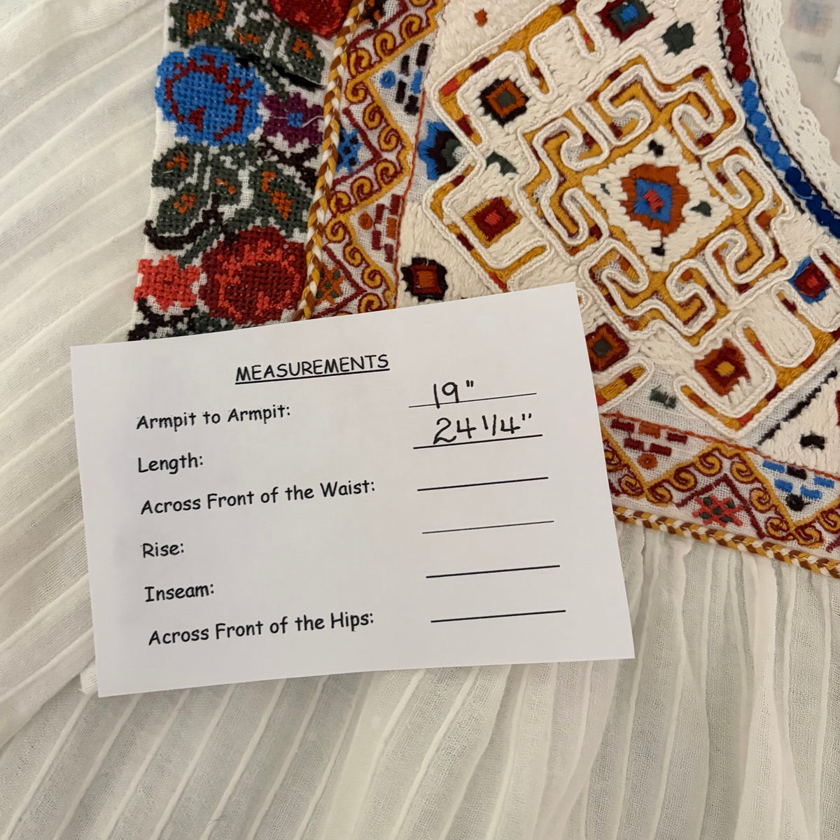 ANTIK BATIK Bernadette Embroidered Cotton Blouse White Boho Bohemian Small 38
