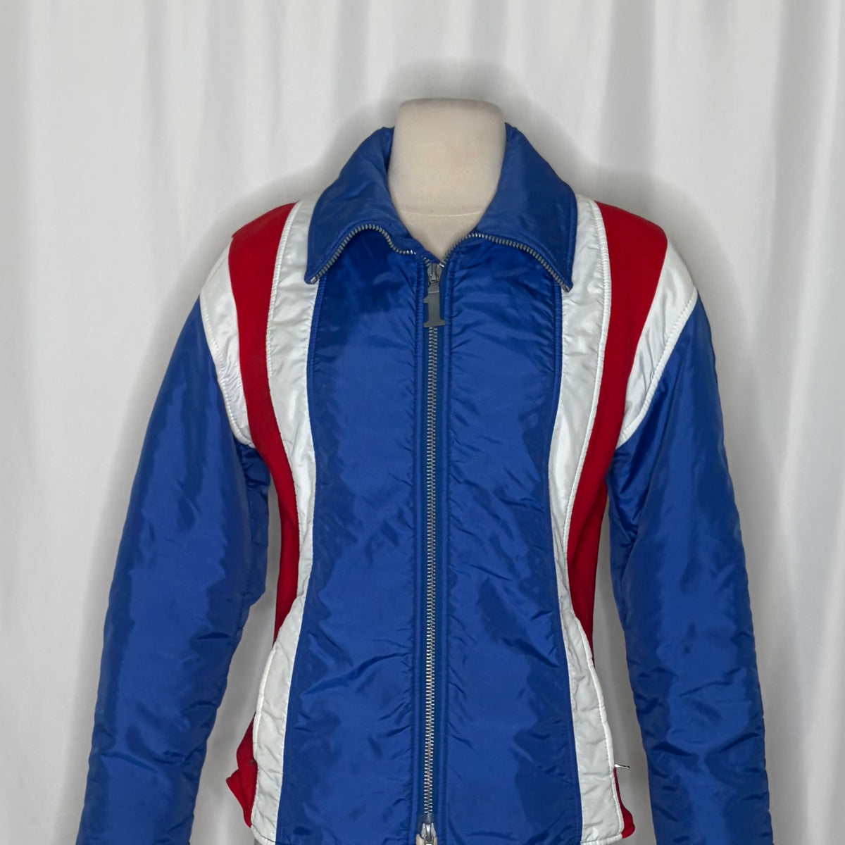 Vintage NUMBER 1 SKI Colorblock Jacket Blue Red White Retro 80s 90s Medium