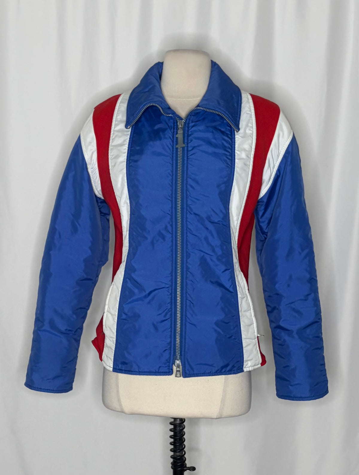 Vintage NUMBER 1 SKI Colorblock Jacket Blue Red White Retro 80s 90s Medium