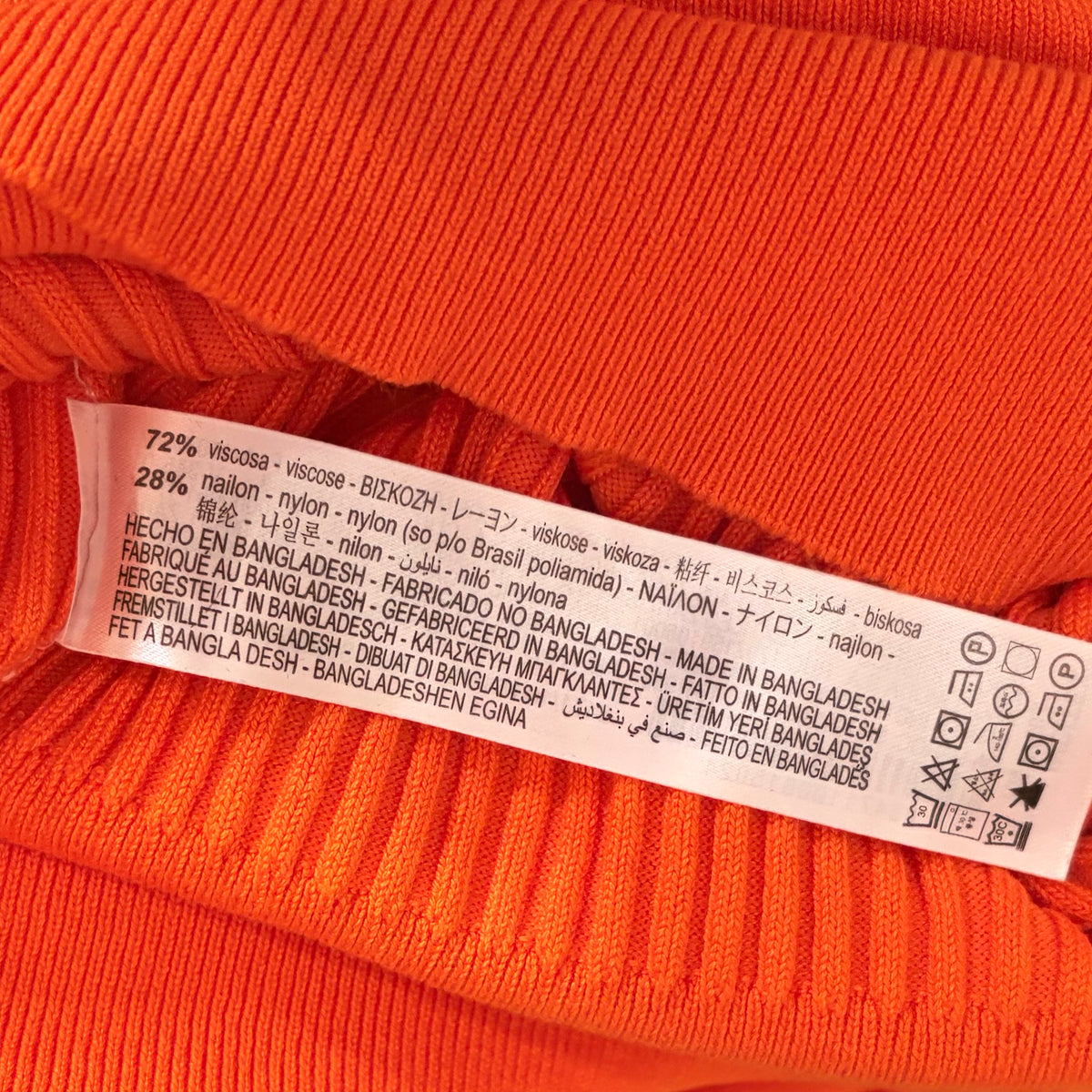 NWT!! ZARA Ribbed Turtleneck Sweater Bright Orange Fitted Knit Cropped Small