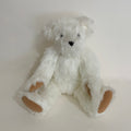 VERMONT TEDDY BEAR White Plush Jointed Bear 17" Stuffed Animal Made in USA 2009