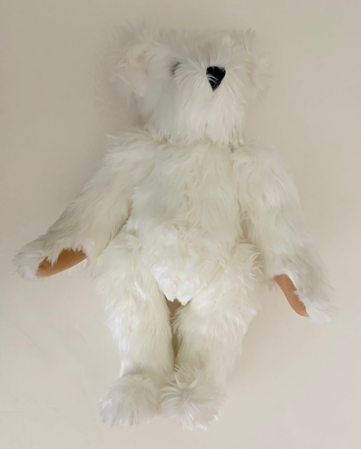 VERMONT TEDDY BEAR White Plush Jointed Bear 17" Stuffed Animal Made in USA 2009