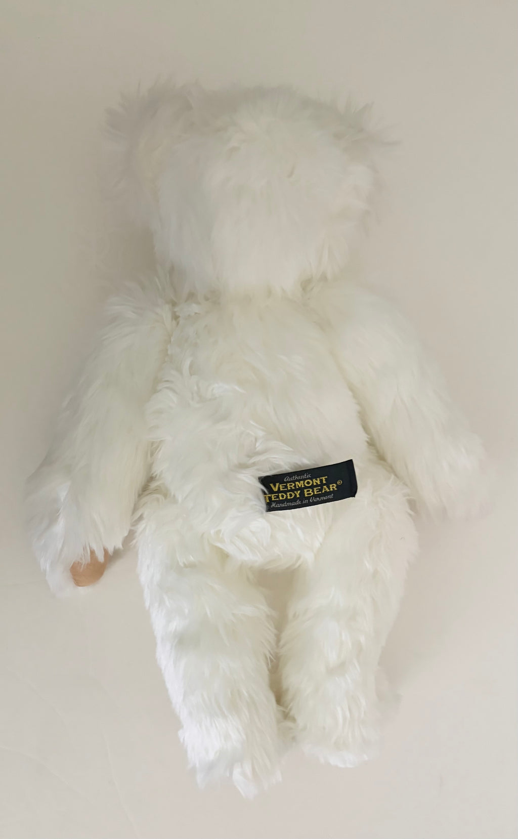 VERMONT TEDDY BEAR White Plush Jointed Bear 17" Stuffed Animal Made in USA 2009
