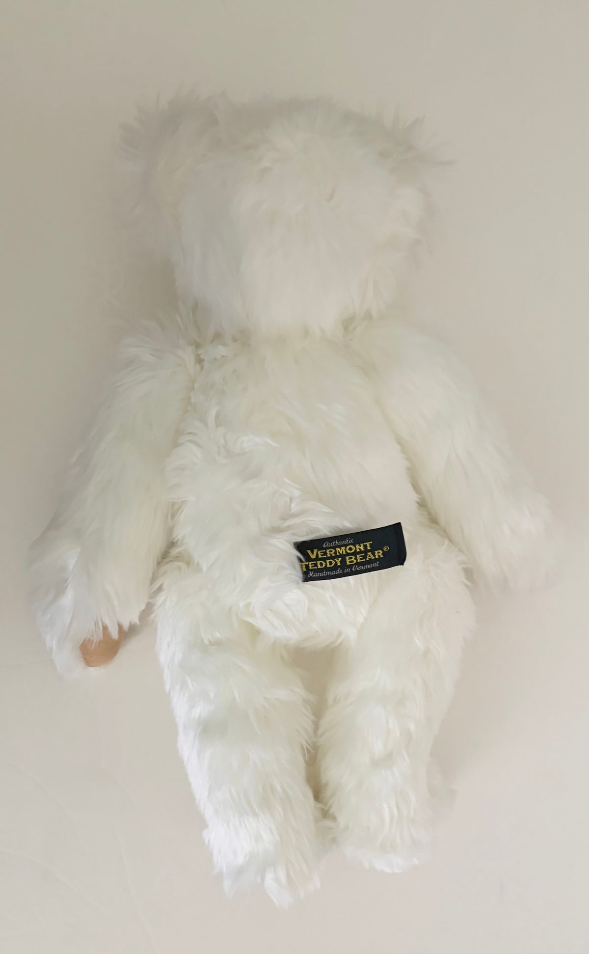 VERMONT TEDDY BEAR White Plush Jointed Bear 17" Stuffed Animal Made in USA 2009