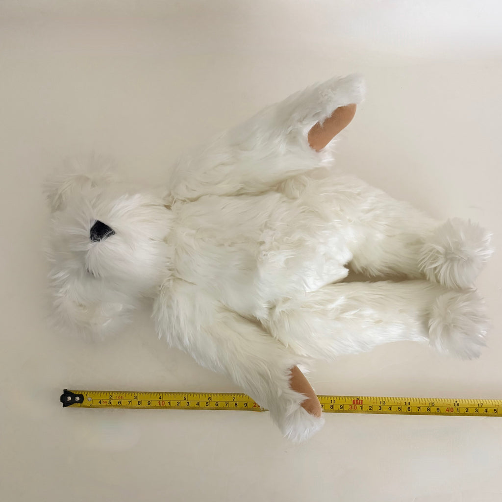 VERMONT TEDDY BEAR White Plush Jointed Bear 17" Stuffed Animal Made in USA 2009