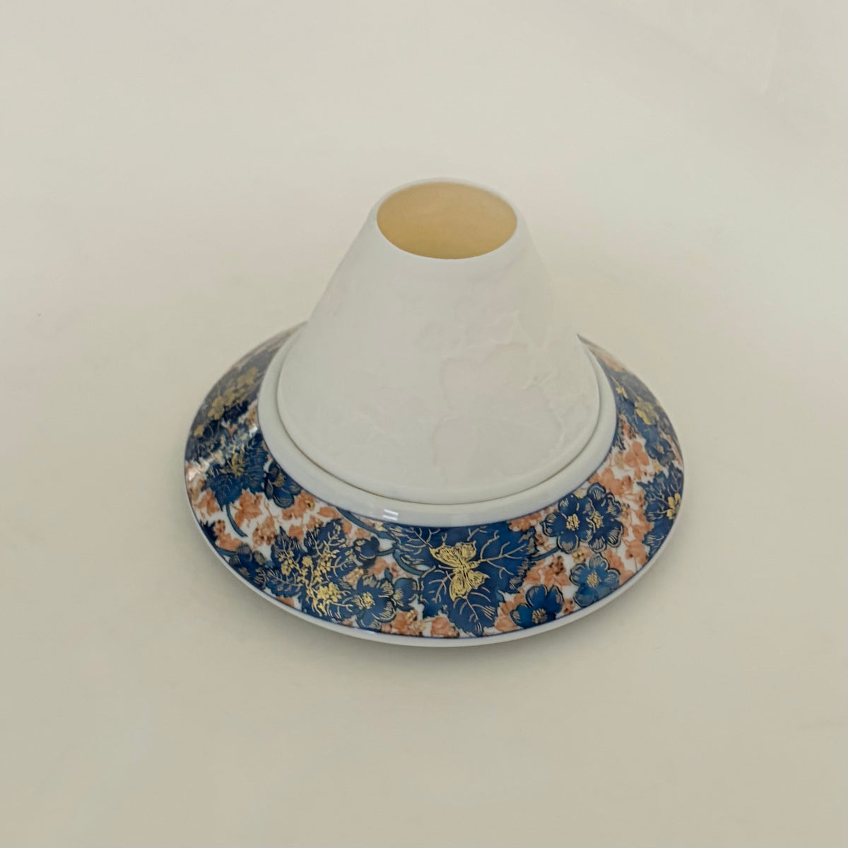 HAVILAND Limoges Dammouse Porcelain Lithophane Tea Light Candle Holder France