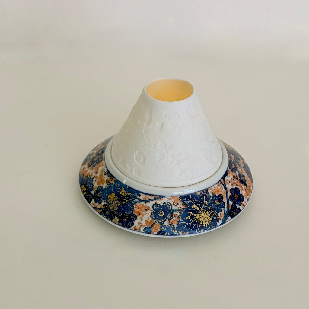 HAVILAND Limoges Dammouse Porcelain Lithophane Tea Light Candle Holder France