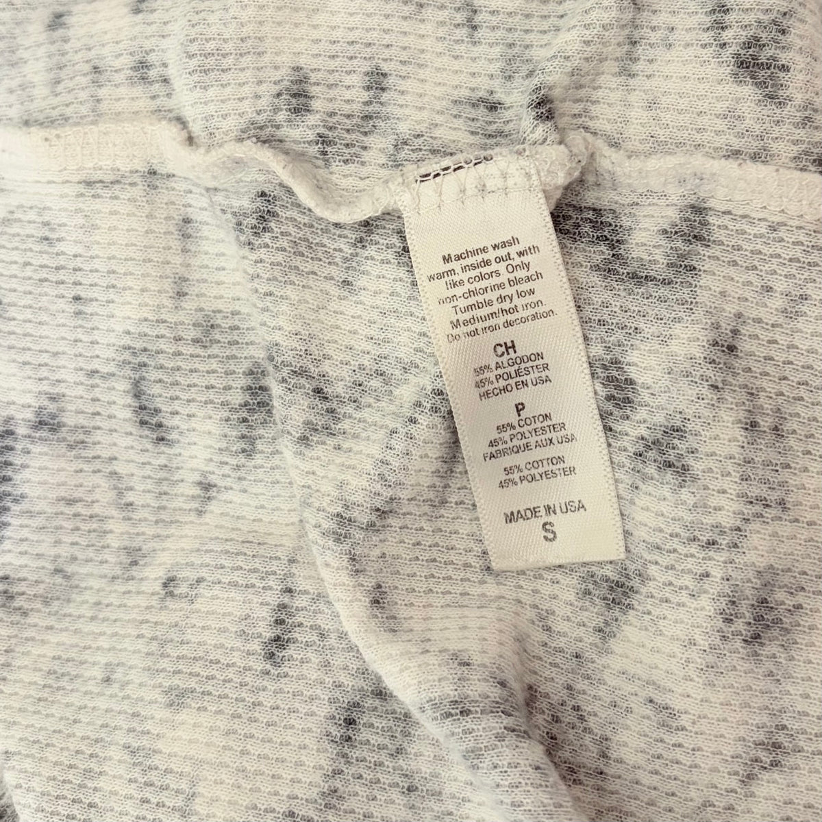 Sundance WHIMSY ROSE Gray Floral Mixed Print Thermal Top Small Made in USA