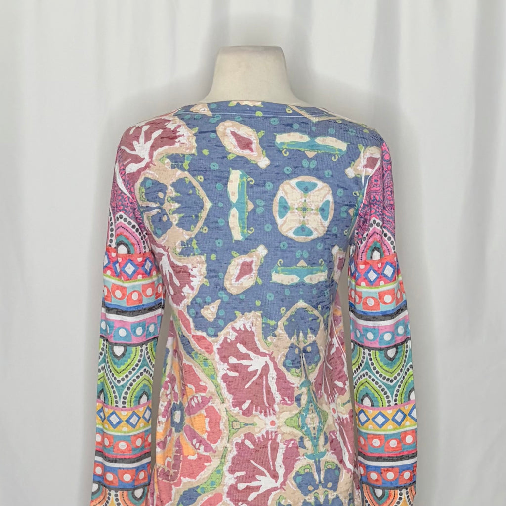 Sundance BEFORE + AGAIN Boho Floral Mixed Print Thermal Top Small Made in USA