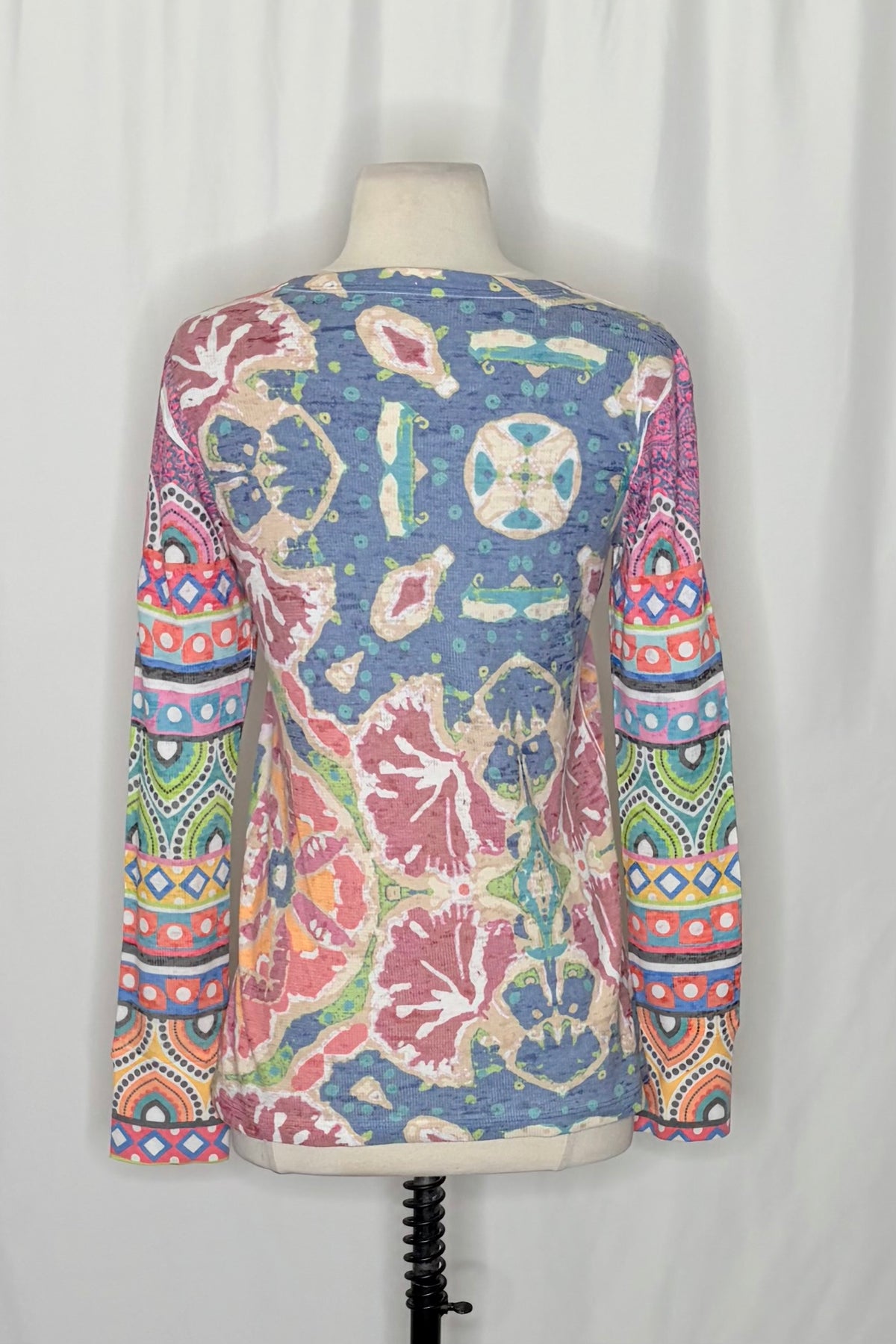 Sundance BEFORE + AGAIN Boho Floral Mixed Print Thermal Top Small Made in USA