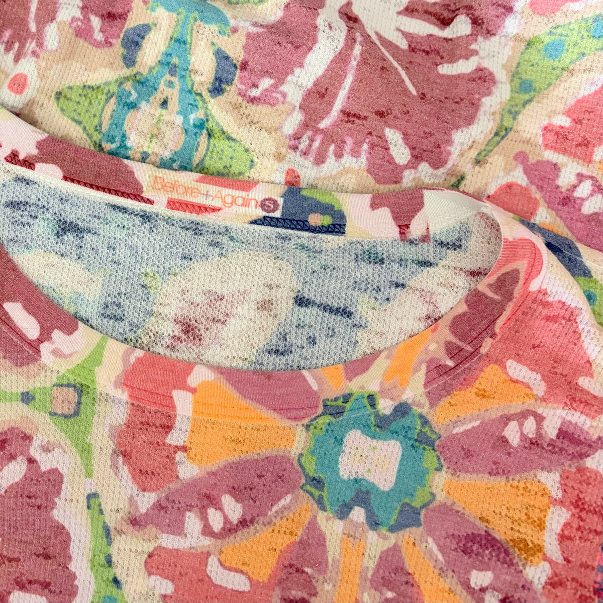 Sundance BEFORE + AGAIN Boho Floral Mixed Print Thermal Top Small Made in USA