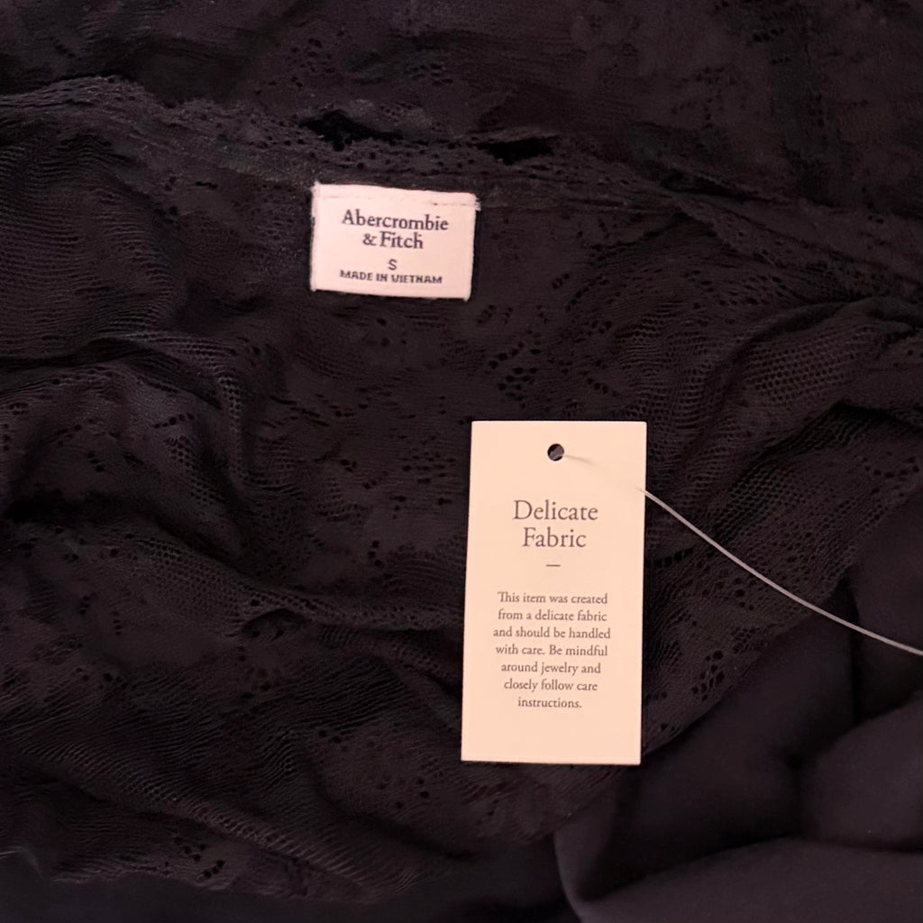 NWT!! ABERCROMBIE & FITCH Black Lace Ruched Sleeveless Top Small Whimsigoth Y2K