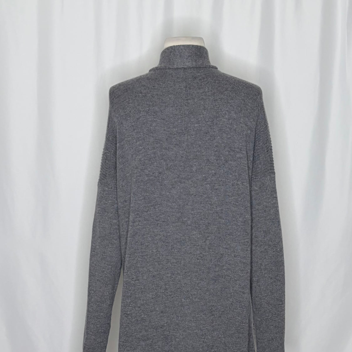 ATHLETA Spirit Wool Cashmere Wrap Cardigan Gray Longline Duster Pockets Small