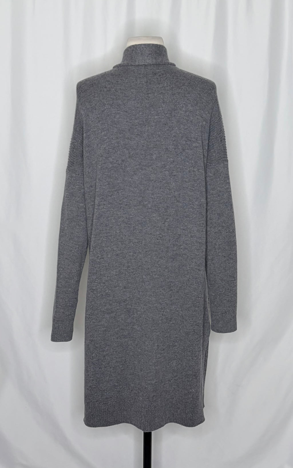 ATHLETA Spirit Wool Cashmere Wrap Cardigan Gray Longline Duster Pockets Small