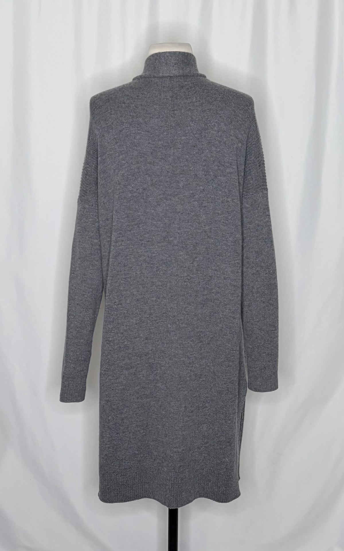 ATHLETA Spirit Wool Cashmere Wrap Cardigan Gray Longline Duster Pockets Small