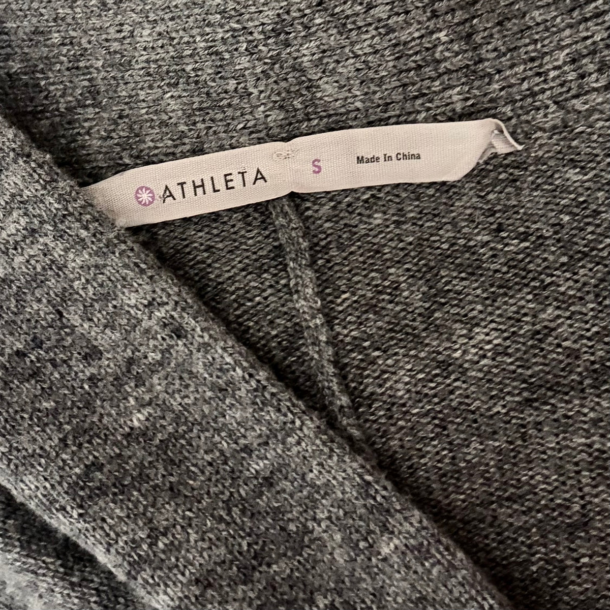 ATHLETA Spirit Wool Cashmere Wrap Cardigan Gray Longline Duster Pockets Small