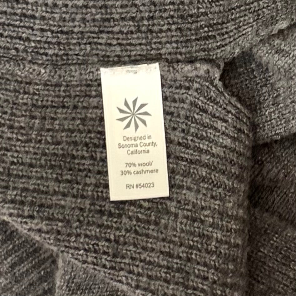 ATHLETA Spirit Wool Cashmere Wrap Cardigan Gray Longline Duster Pockets Small