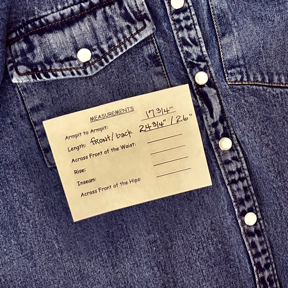 Anthropologie PILCRO Dannie Classic Denim Shirt Western Snap Puff Sleeve XXS