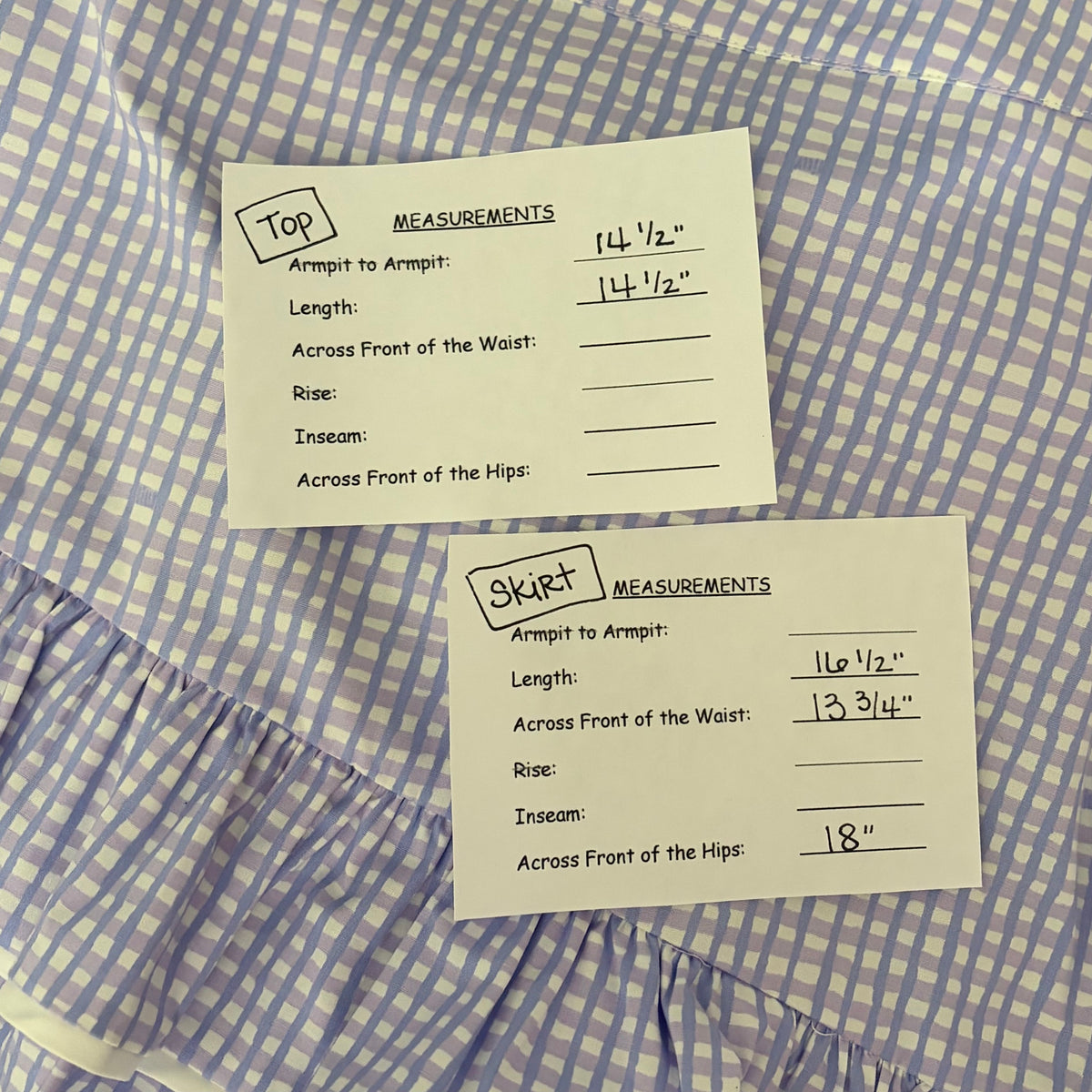 LILLY PULITZER Rosalie Lilac Gingham Crop Top Ruffle Skirt 2 Piece Size 2