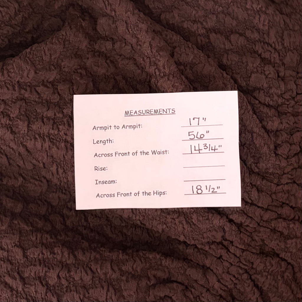 NWT!! ANTHROPOLOGIE Maya Ruched Cowl Neck Textured Midi Dress Chocolate Large