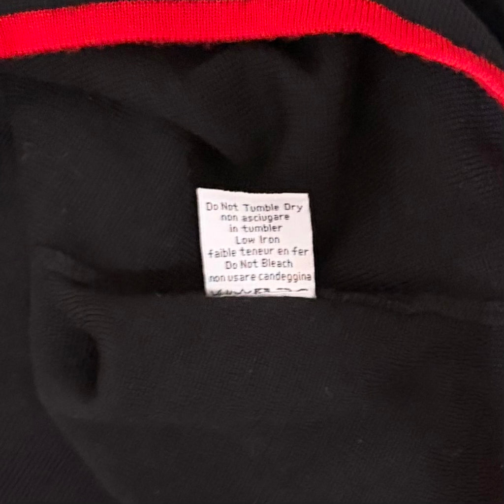 NEVE 100% Wool Quarter Zip Ski Sweater Black Red Nordic Après Size Medium