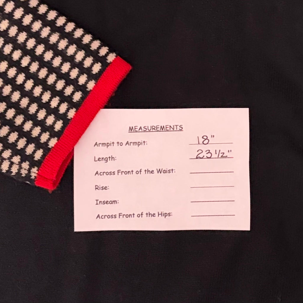 NEVE 100% Wool Quarter Zip Ski Sweater Black Red Nordic Après Size Medium