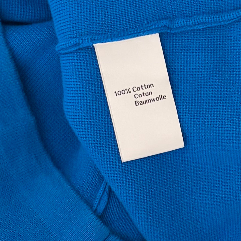 NEVE Quarter Zip Ski Sweater Blue White Striped Black Cuffs 100% Cotton X-Large