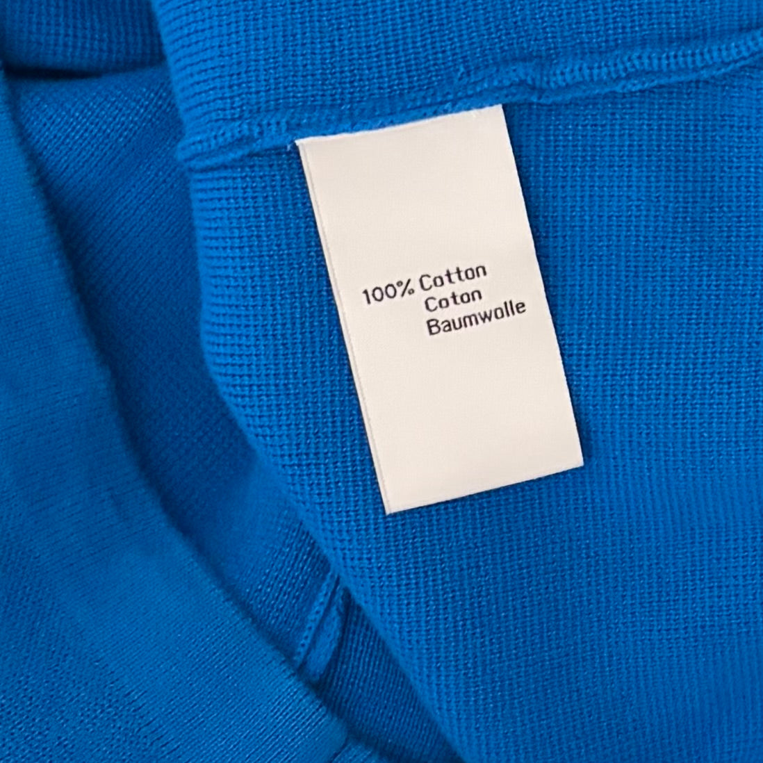 NEVE Quarter Zip Ski Sweater Blue White Striped Black Cuffs 100% Cotton X-Large