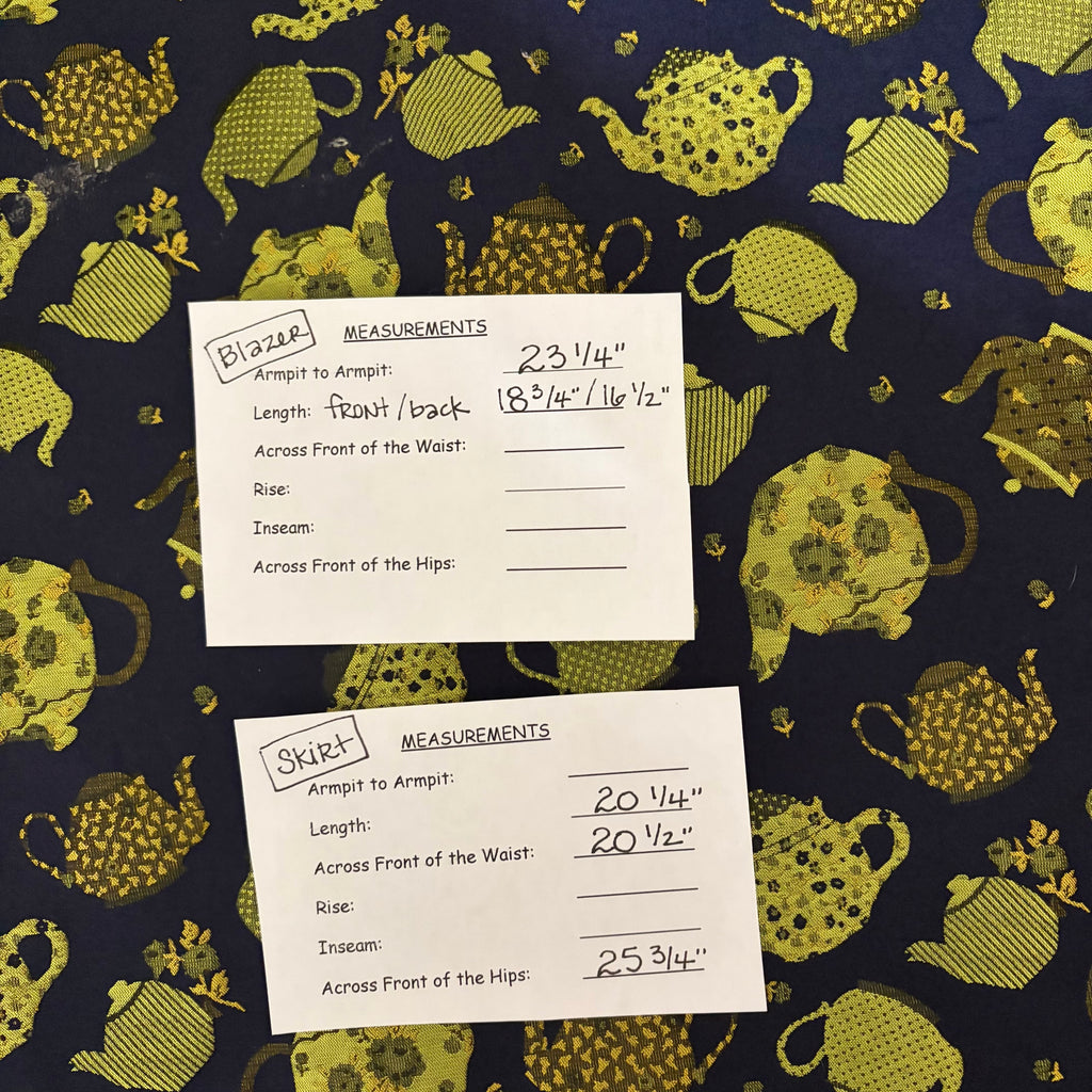MODCLOTH Catch Your Fancy Teacup Alice in Wonderland Blazer Skirt Set 1X 2X