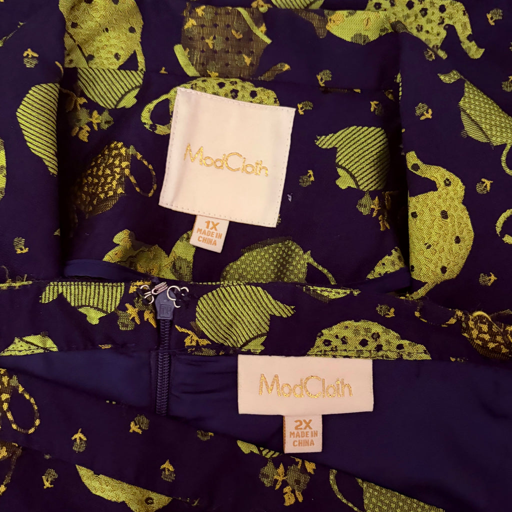 MODCLOTH Catch Your Fancy Teacup Alice in Wonderland Blazer Skirt Set 1X 2X
