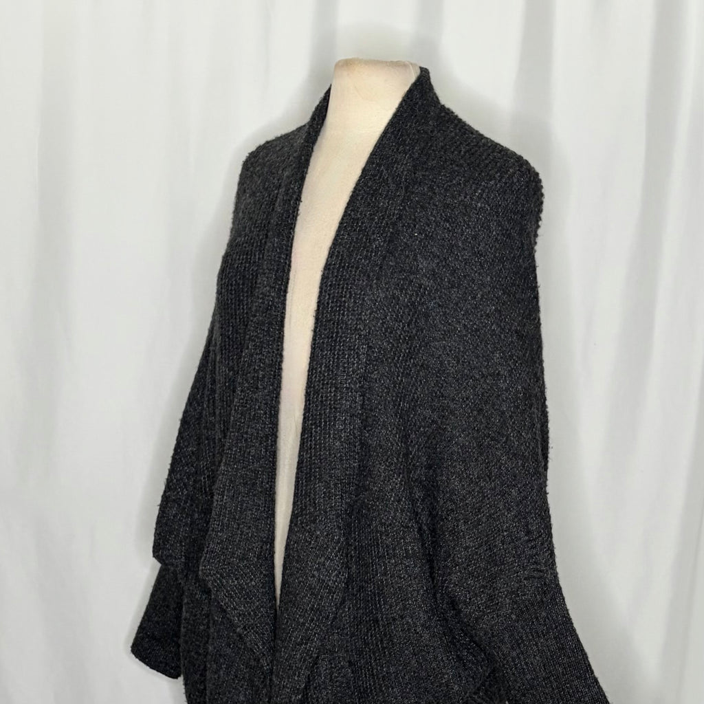 Anthropologie SLEEPING ON SNOW Primula Cocoon Cardigan Charcoal Gray Wool Large