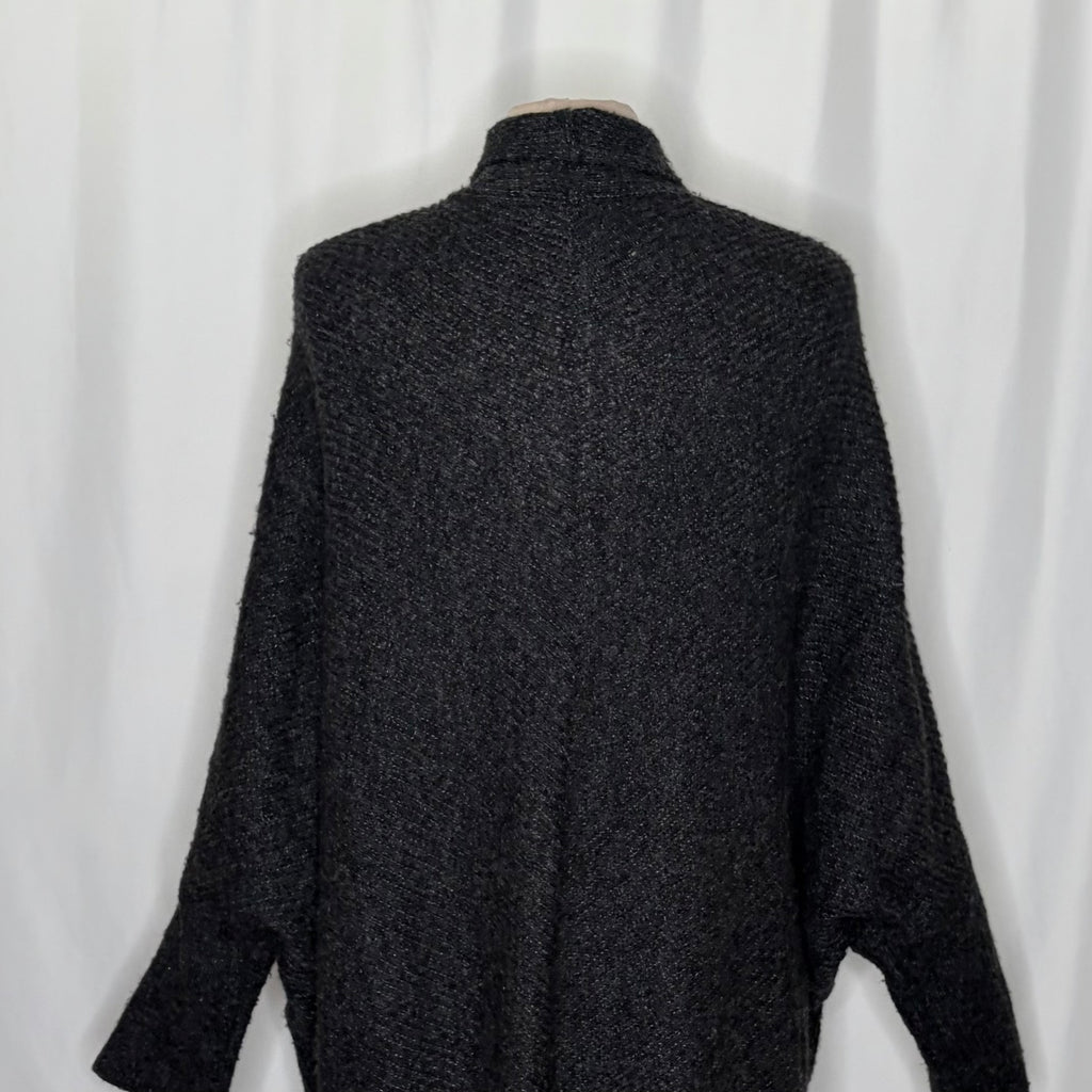 Anthropologie SLEEPING ON SNOW Primula Cocoon Cardigan Charcoal Gray Wool Large