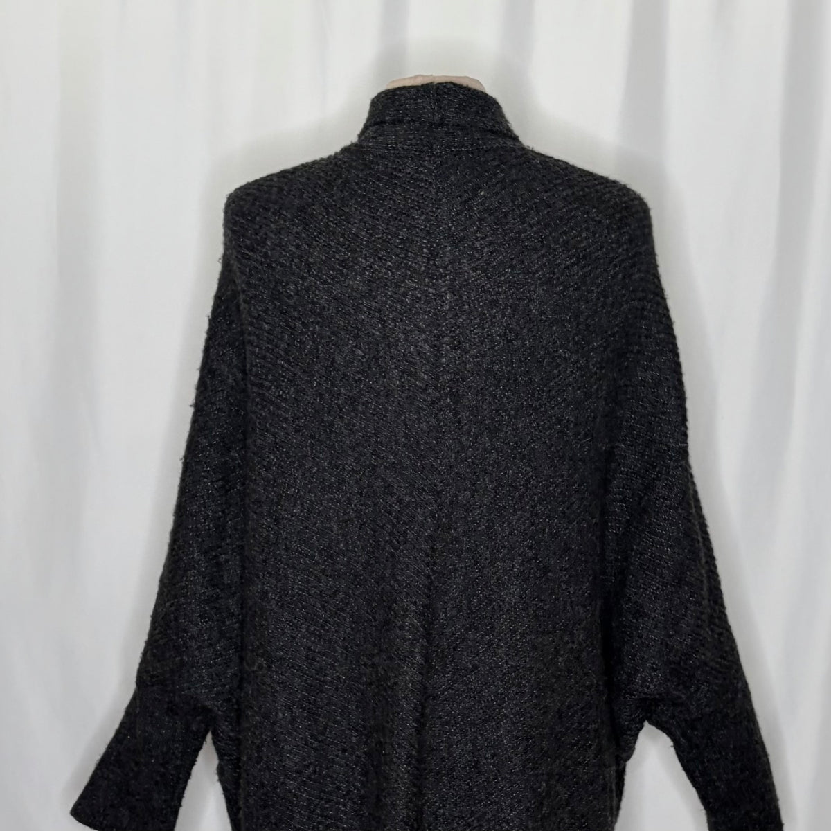 Anthropologie SLEEPING ON SNOW Primula Cocoon Cardigan Charcoal Gray Wool Large