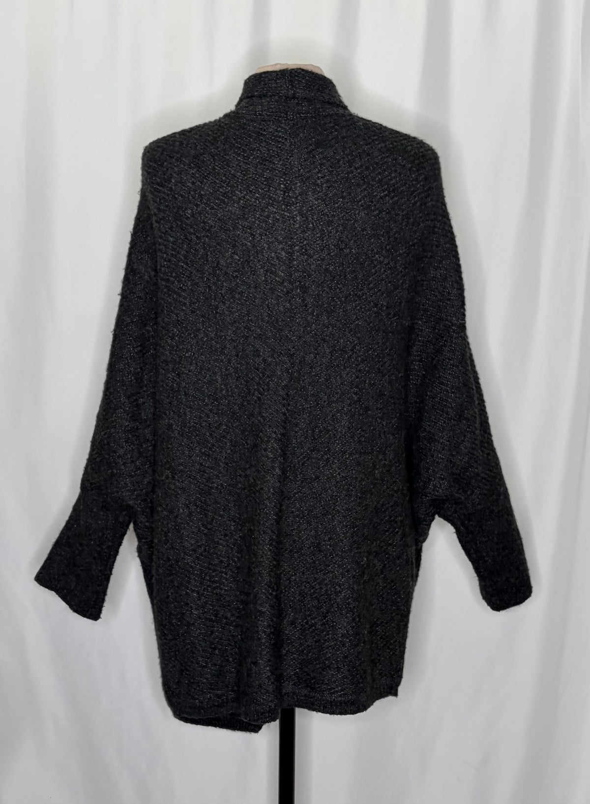 Anthropologie SLEEPING ON SNOW Primula Cocoon Cardigan Charcoal Gray Wool Large