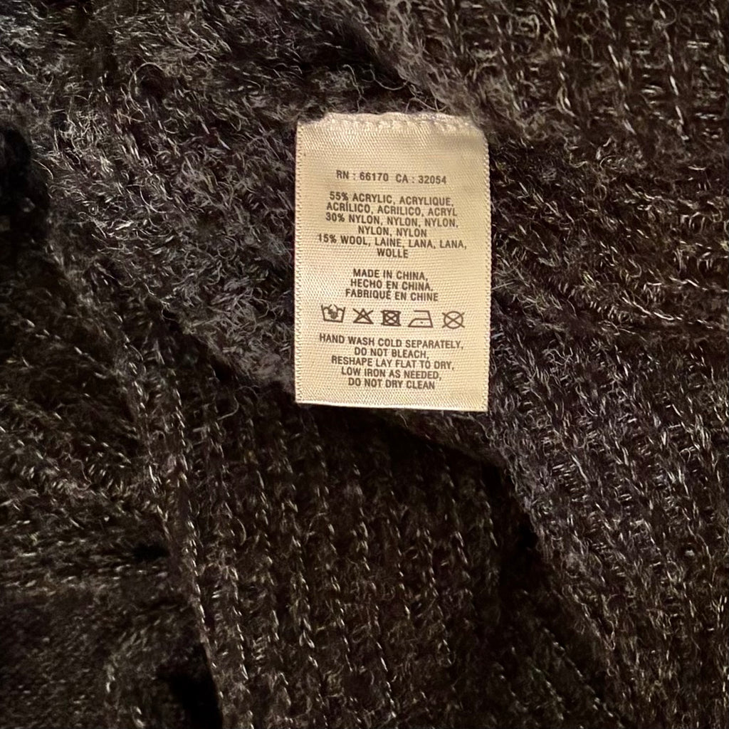 Anthropologie SLEEPING ON SNOW Primula Cocoon Cardigan Charcoal Gray Wool Large