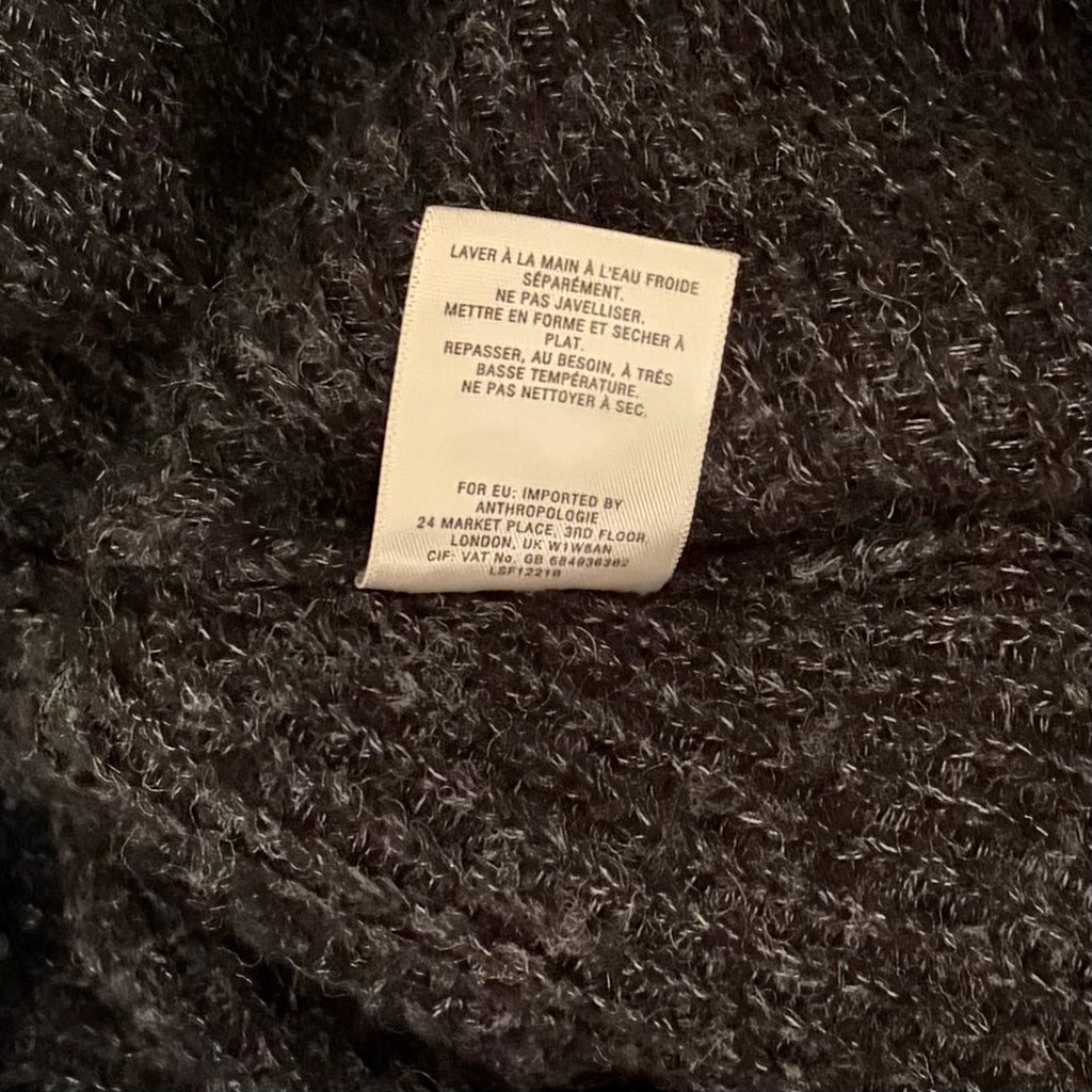 Anthropologie SLEEPING ON SNOW Primula Cocoon Cardigan Charcoal Gray Wool Large