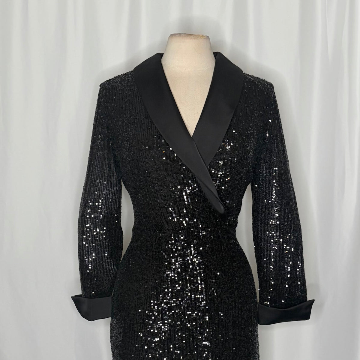 Joseph Ribkoff Signature Sequin Tuxedo Dress Size 10