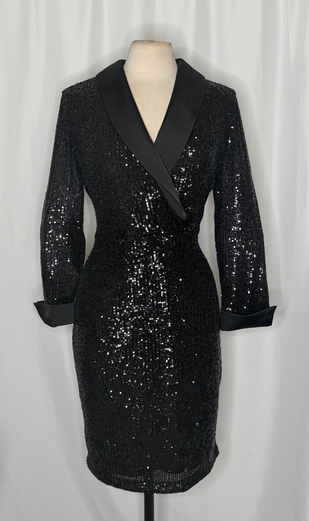 Joseph Ribkoff Signature Sequin Tuxedo Dress Size 10