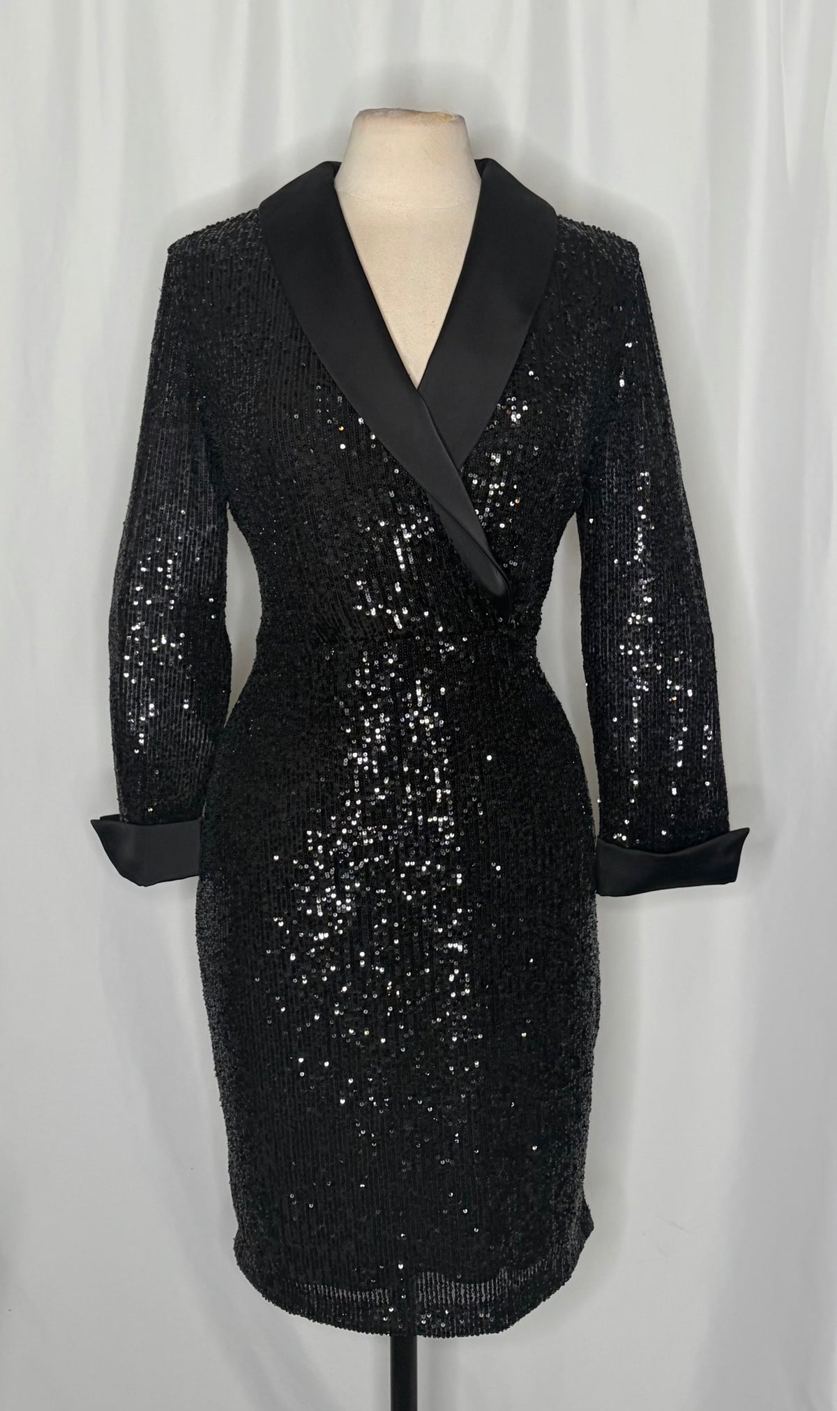 Joseph Ribkoff Signature Sequin Tuxedo Dress Size 10