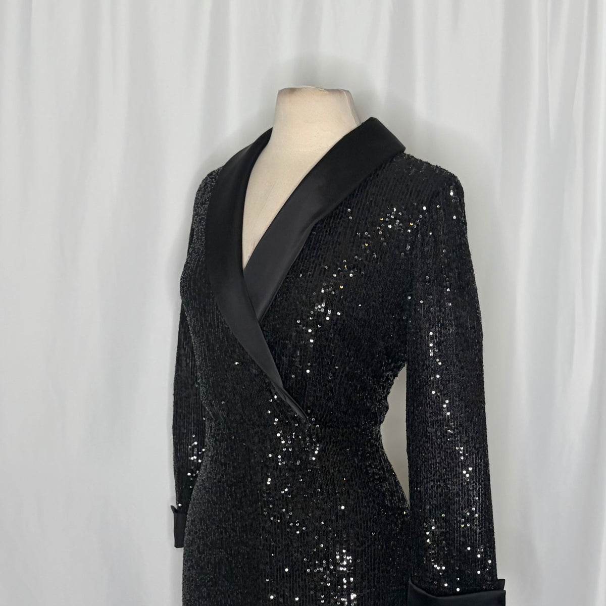 Joseph Ribkoff Signature Sequin Tuxedo Dress Size 10
