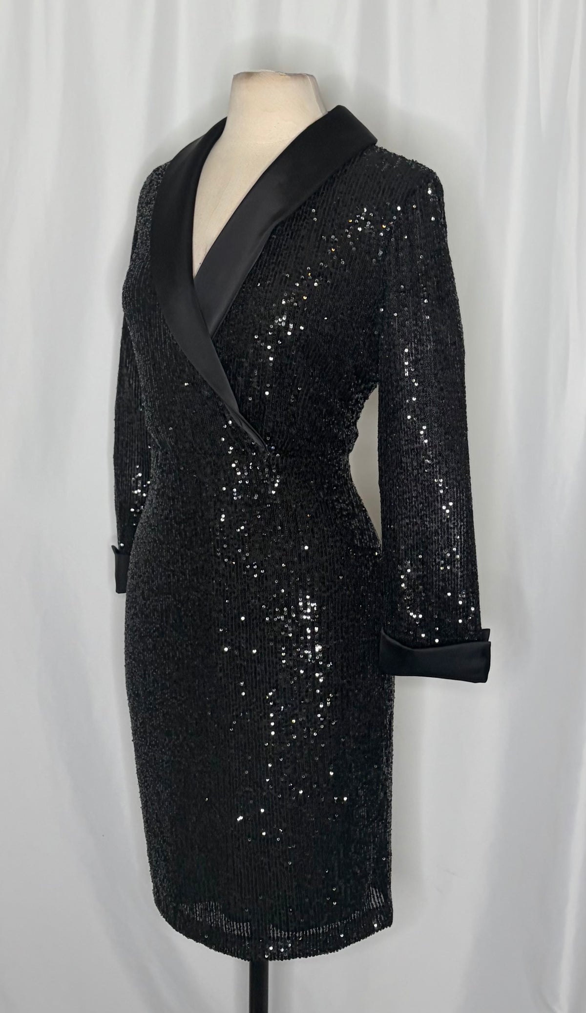 Joseph Ribkoff Signature Sequin Tuxedo Dress Size 10