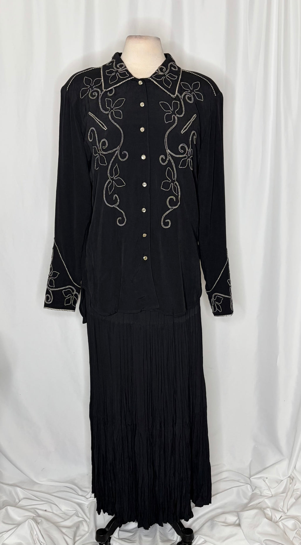 Double D Ranchwear Crinkle Top Maxi Skirt Set M/L