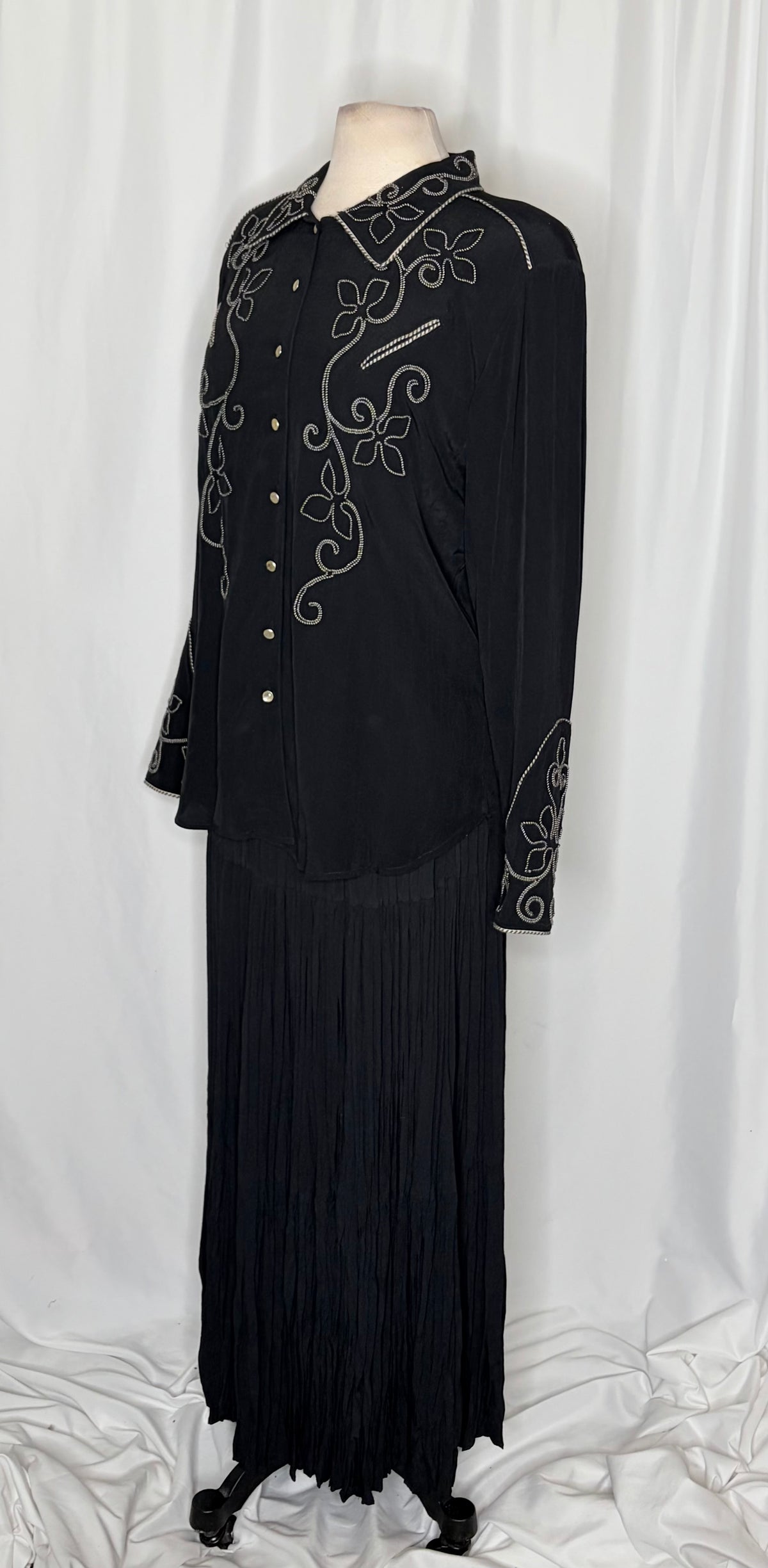 Double D Ranchwear Crinkle Top Maxi Skirt Set M/L