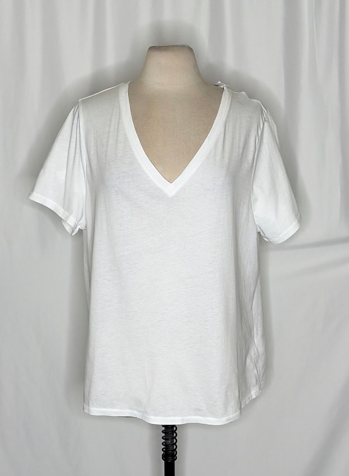 NWT J.Crew Vintage Jersey V-Neck T-Shirt White X-Large