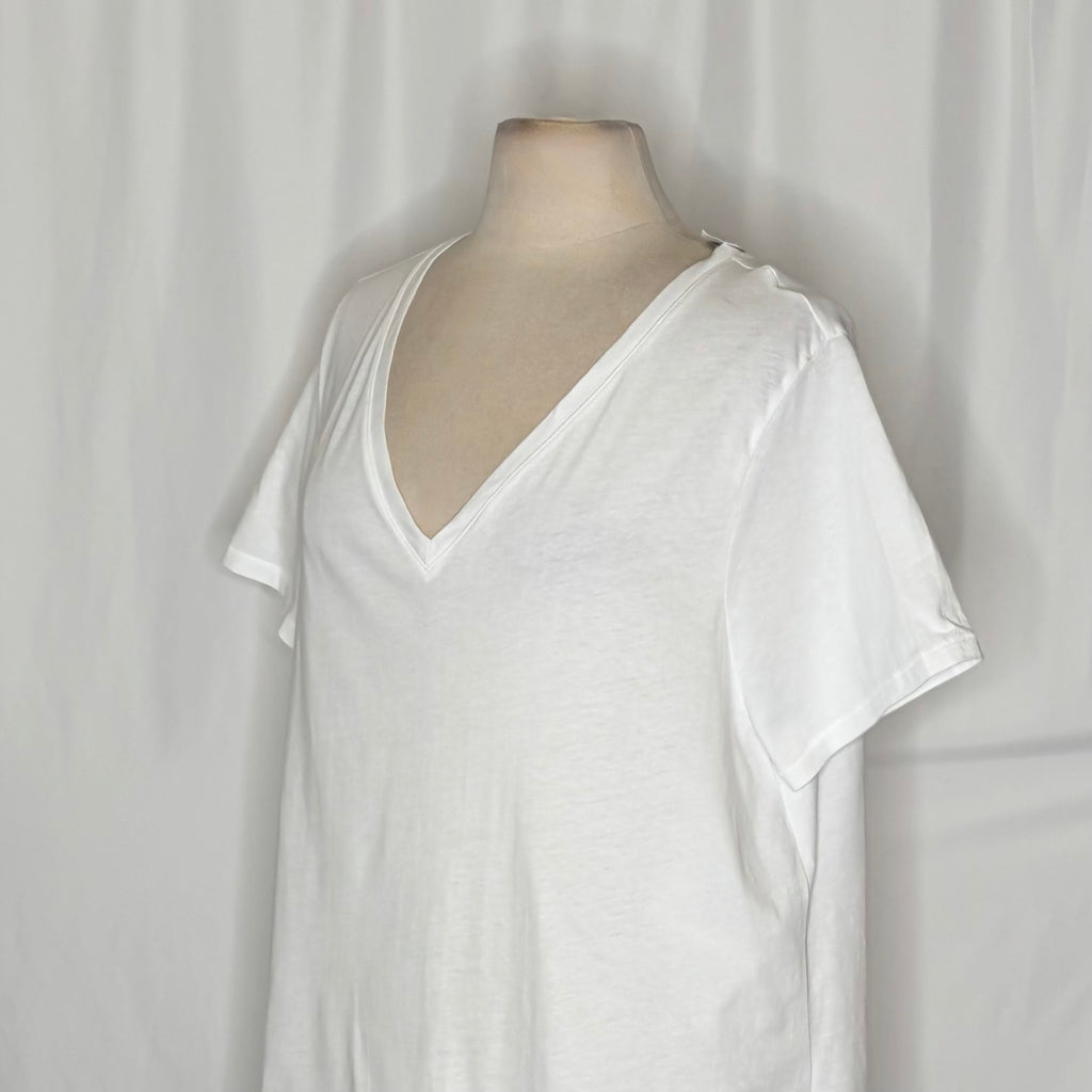 NWT J.Crew Vintage Jersey V-Neck T-Shirt White X-Large
