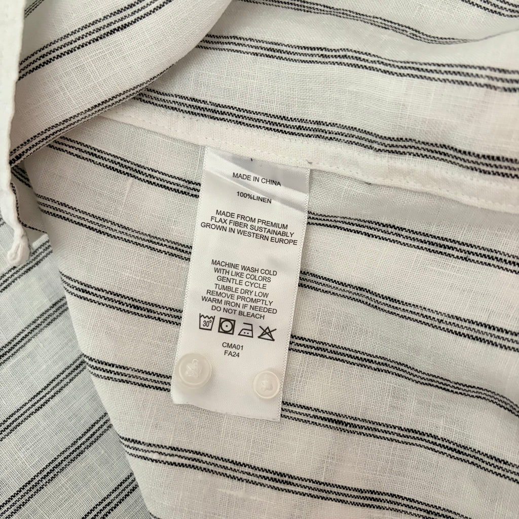 Quince European Linen Striped Shirt Large